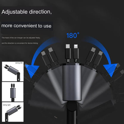 🔌✨ شاحن قابل للسحب 4 في 1 4-in-1 Retractable Charger